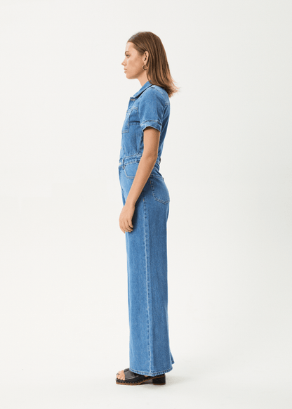Afends Miami Denim Flared Jumpsuit |