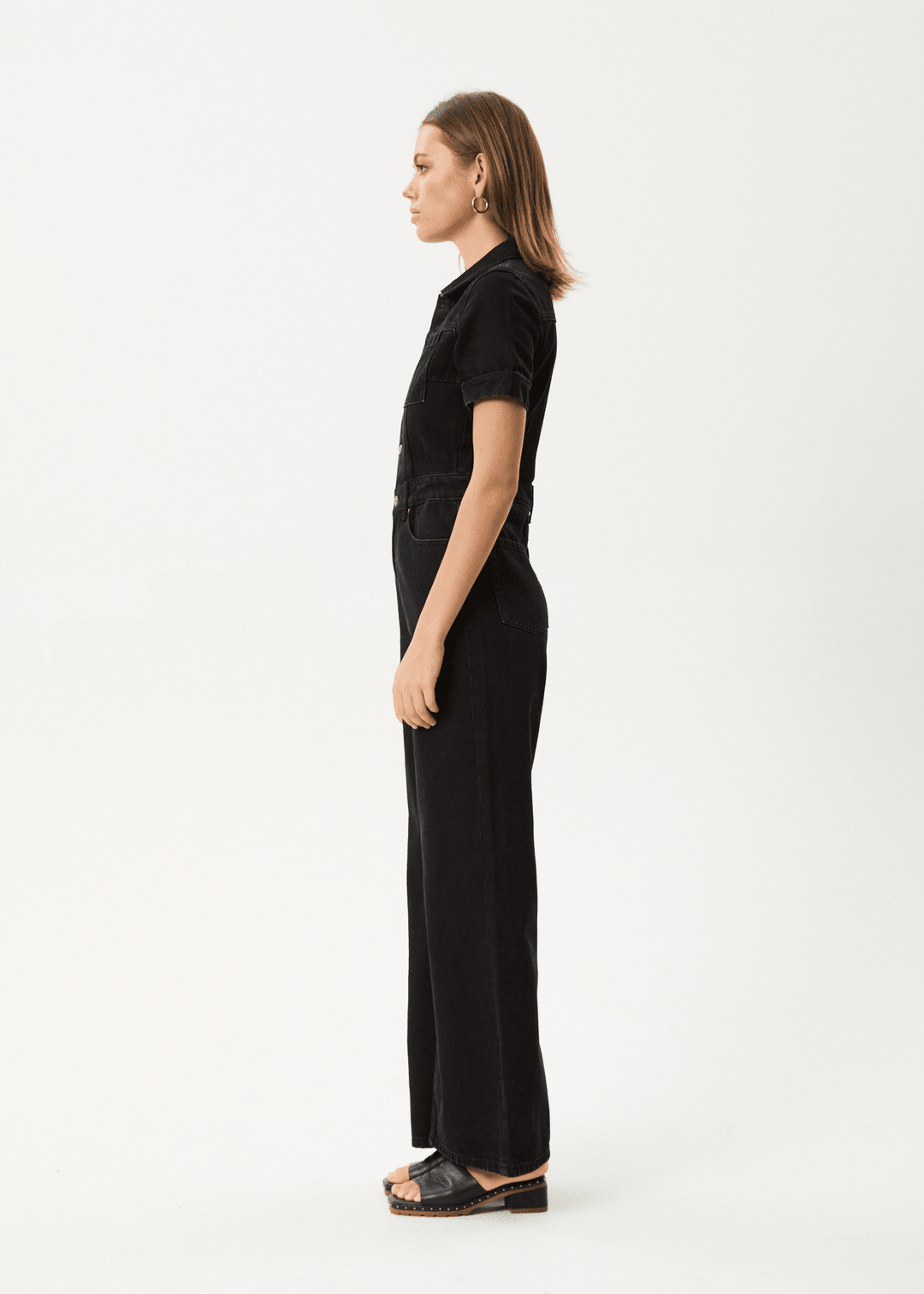 Afends Miami Denim Flared Jumpsuit |