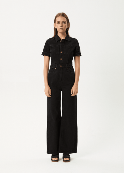 Afends Miami Denim Flared Jumpsuit |