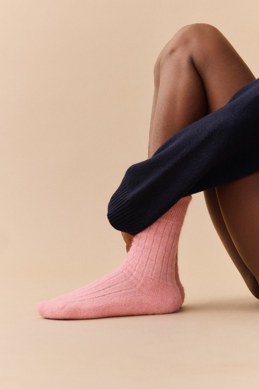 Alpaca Ultra Soft Ribbed Bed Socks - Bascora