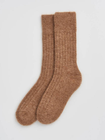 Alpaca Ultra Soft Ribbed Bed Socks - Bascora