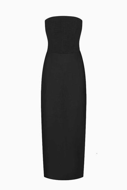 The Frances Bandeau Dress in black