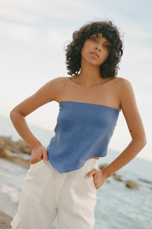 The Ida Scarf Top in klein blue