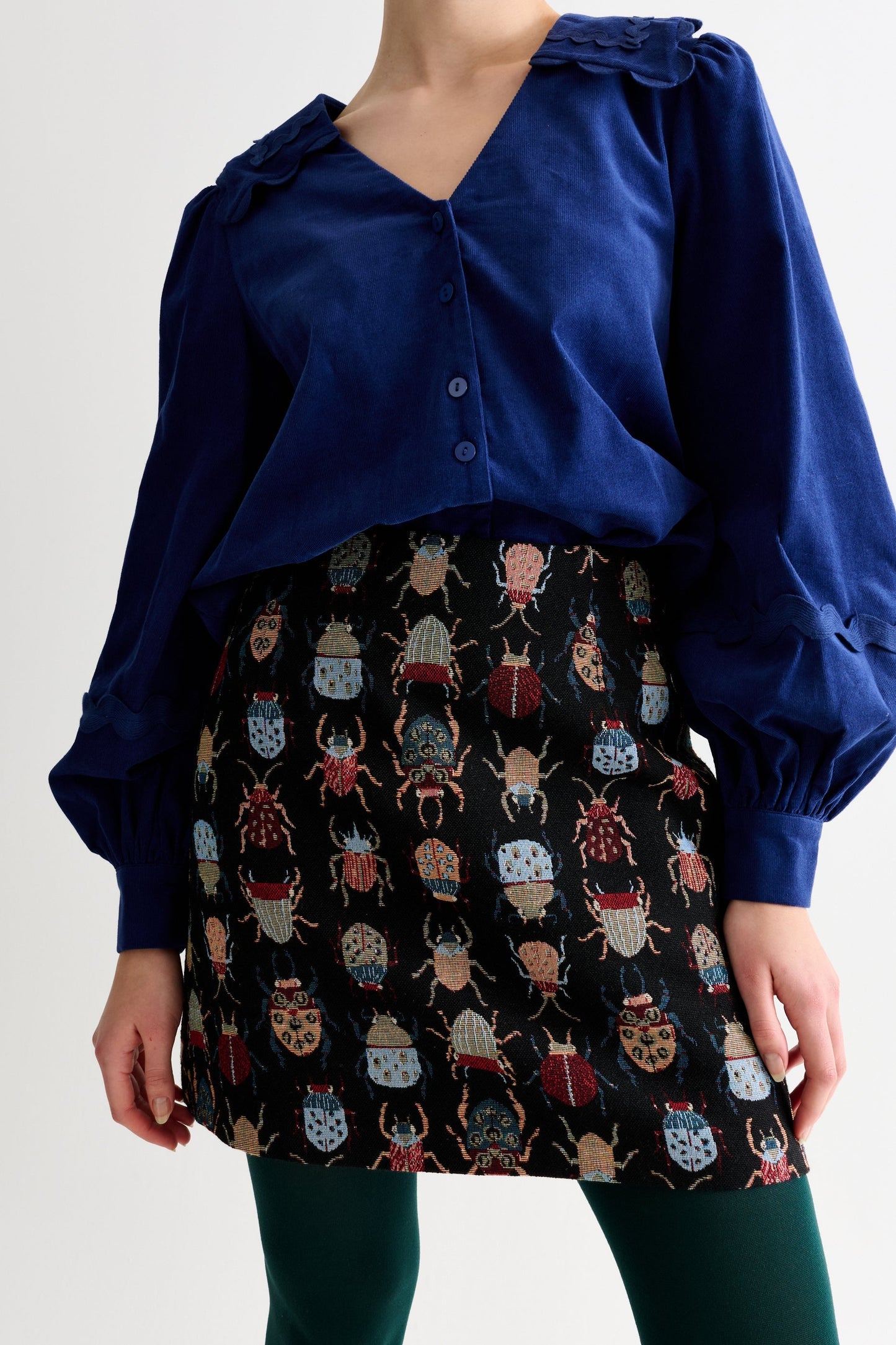 Aubin Beetlejuice Jacquard A-Line Mini Skirt - Bascora