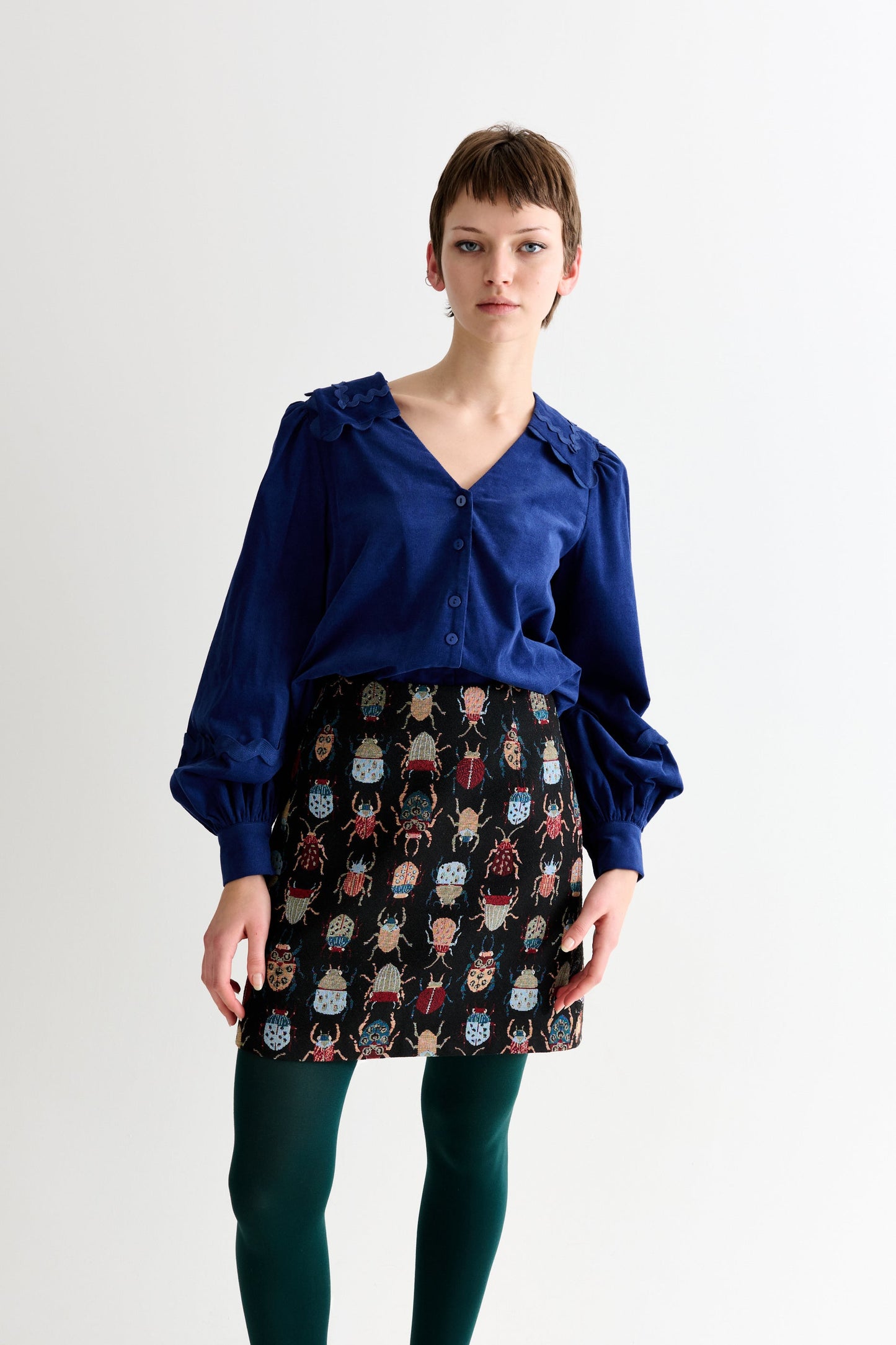 Aubin Beetlejuice Jacquard A-Line Mini Skirt - Bascora
