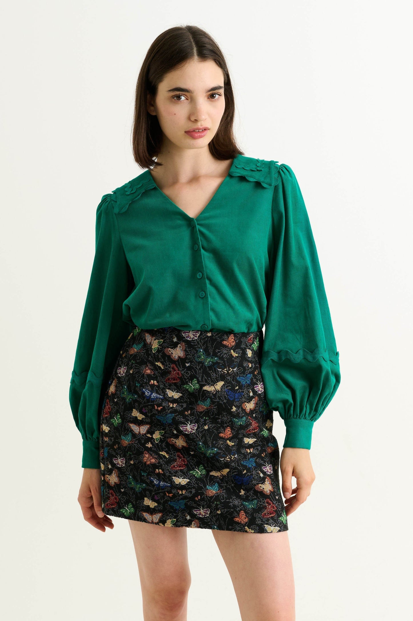 Aubin Butterfly Ball Jacquard Mini A-Line Skirt – Multicoloured - Bascora