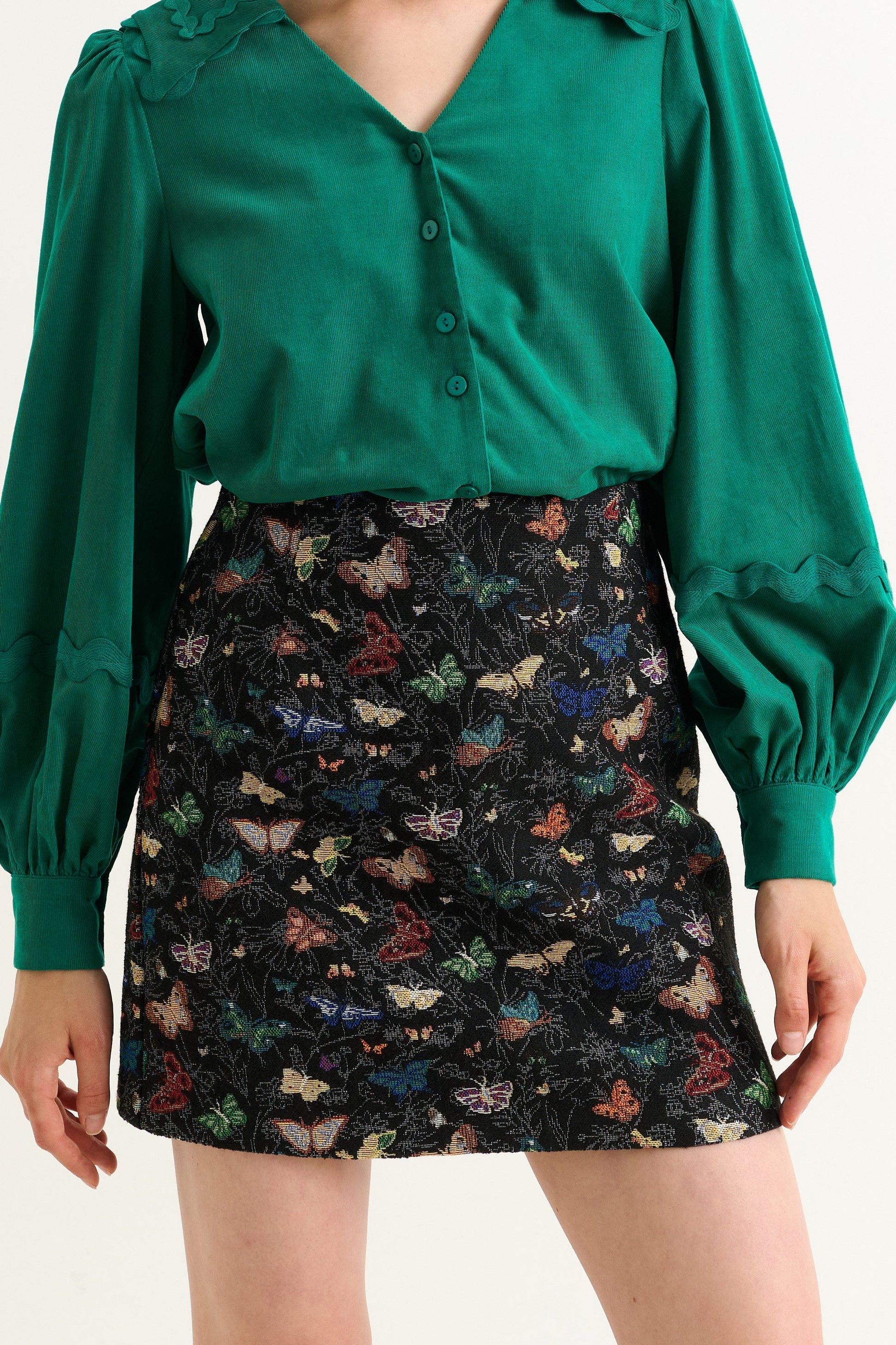 Aubin Butterfly Ball Jacquard Mini A-Line Skirt – Multicoloured - Bascora