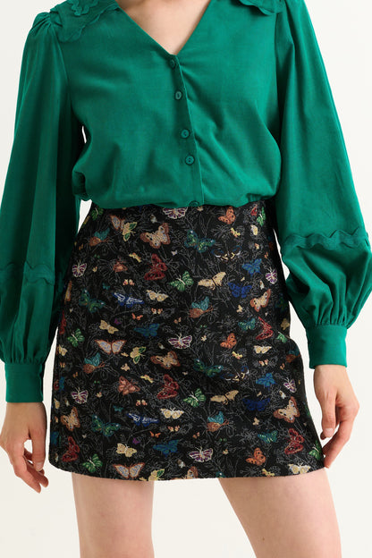 Aubin Butterfly Ball Jacquard Mini A-Line Skirt – Multicoloured - Bascora