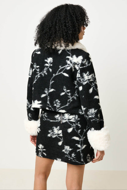 Aubin Power Bloom A-Line Mini Skirt - Black & White - Bascora