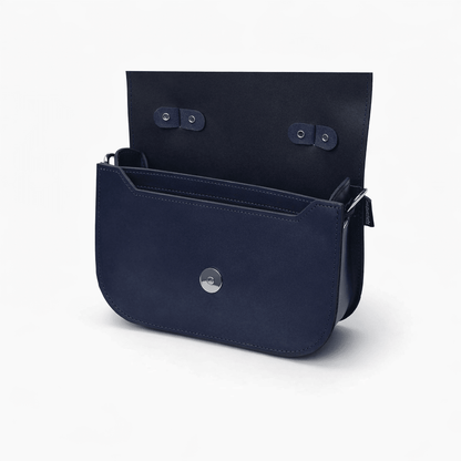 Aura Handmade Leather Bag – Navy Blue - Bascora
