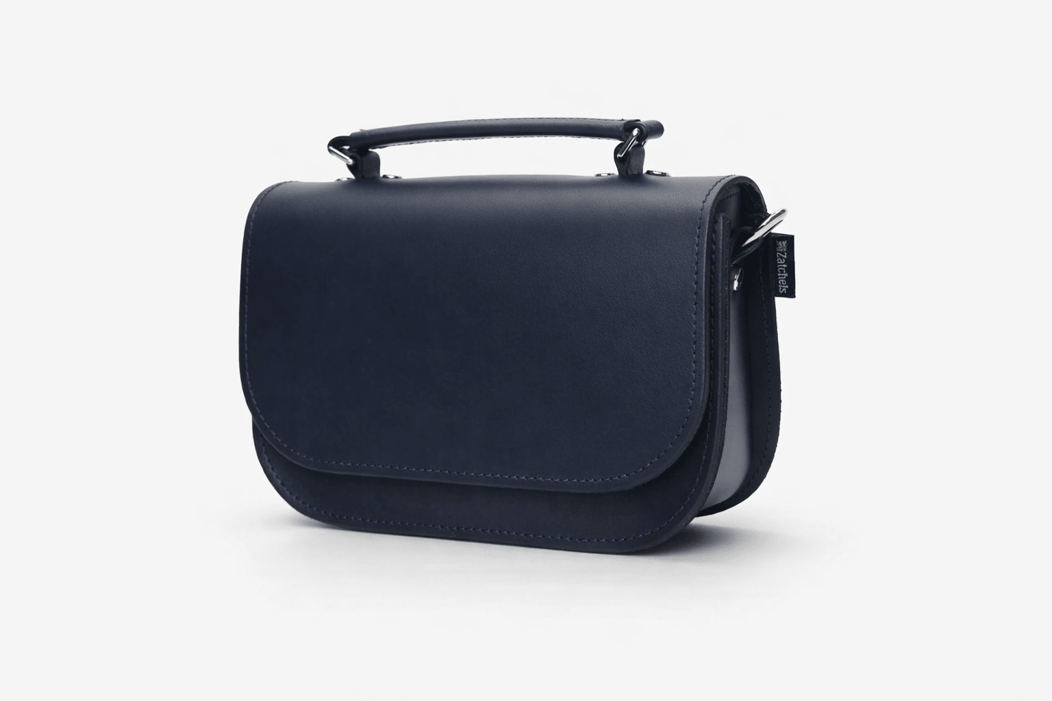 Aura Handmade Leather Bag – Navy Blue - Bascora