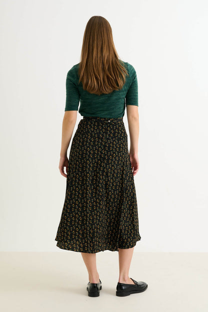Barney Floral 13 Printed Midi Skirt - Bascora