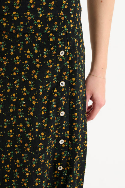 Barney Floral 13 Printed Midi Skirt - Bascora