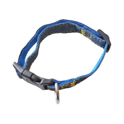 Denim Dog Harness & Collar Set - Adjustable for All Sizes
