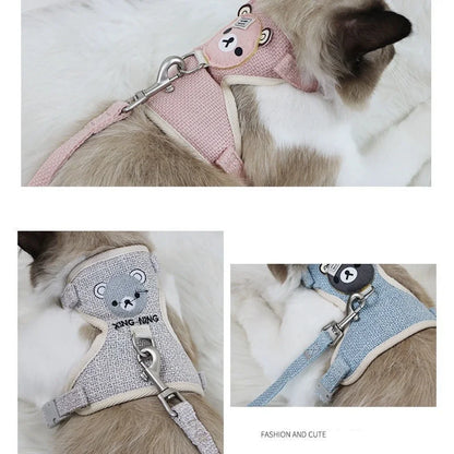 Cat & Small Dog Harness with Leash - Lightweight Vest