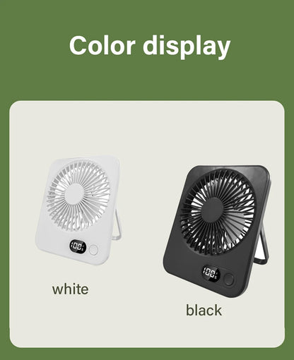 Foldable Desk Fan - 5-Speed USB Rechargeable