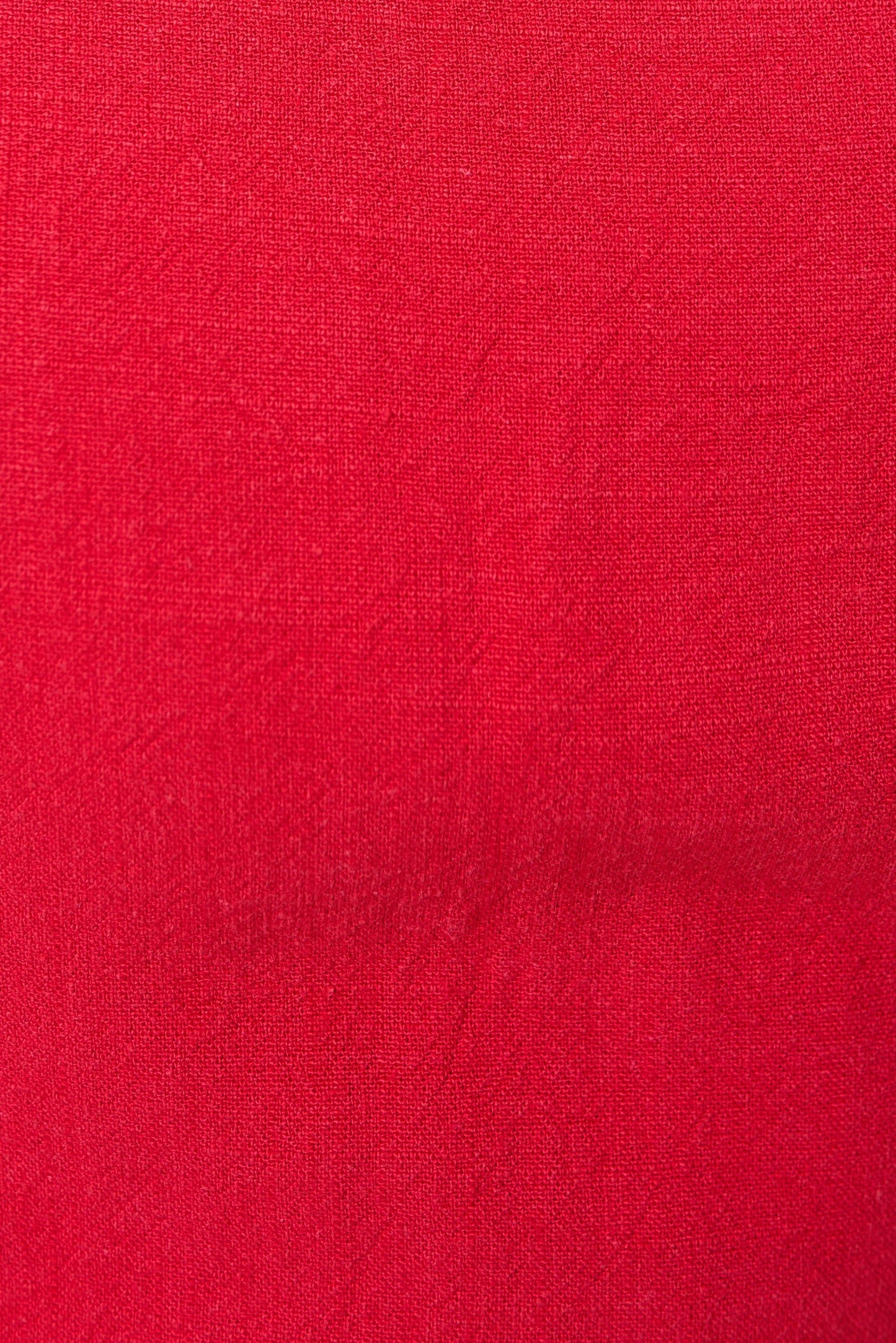 Baya Linen Mix Square Neck Midi Dress – Red - Bascora