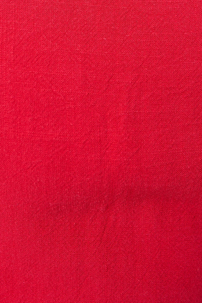 Baya Linen Mix Square Neck Midi Dress – Red - Bascora