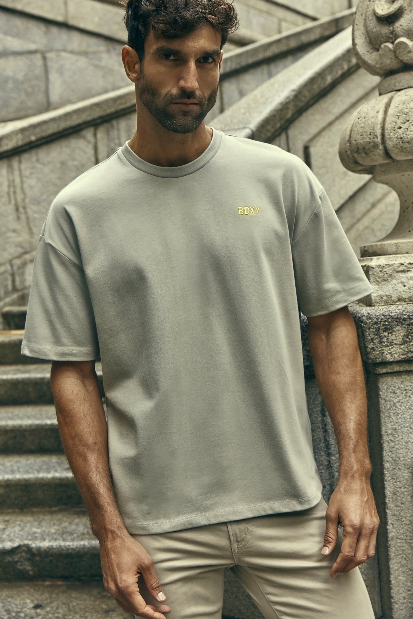 The Block T-shirt | Pebble - Bascora