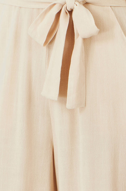 Beige Viscose Culotte Jumpsuit - Bascora