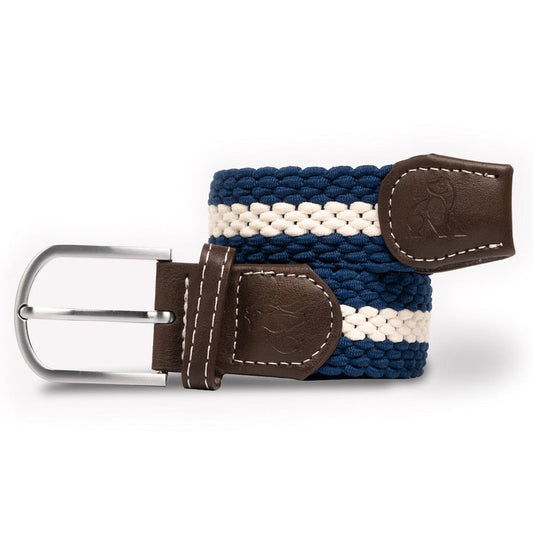Swole Panda Recycled Woven Belt in Blue and White Stripe