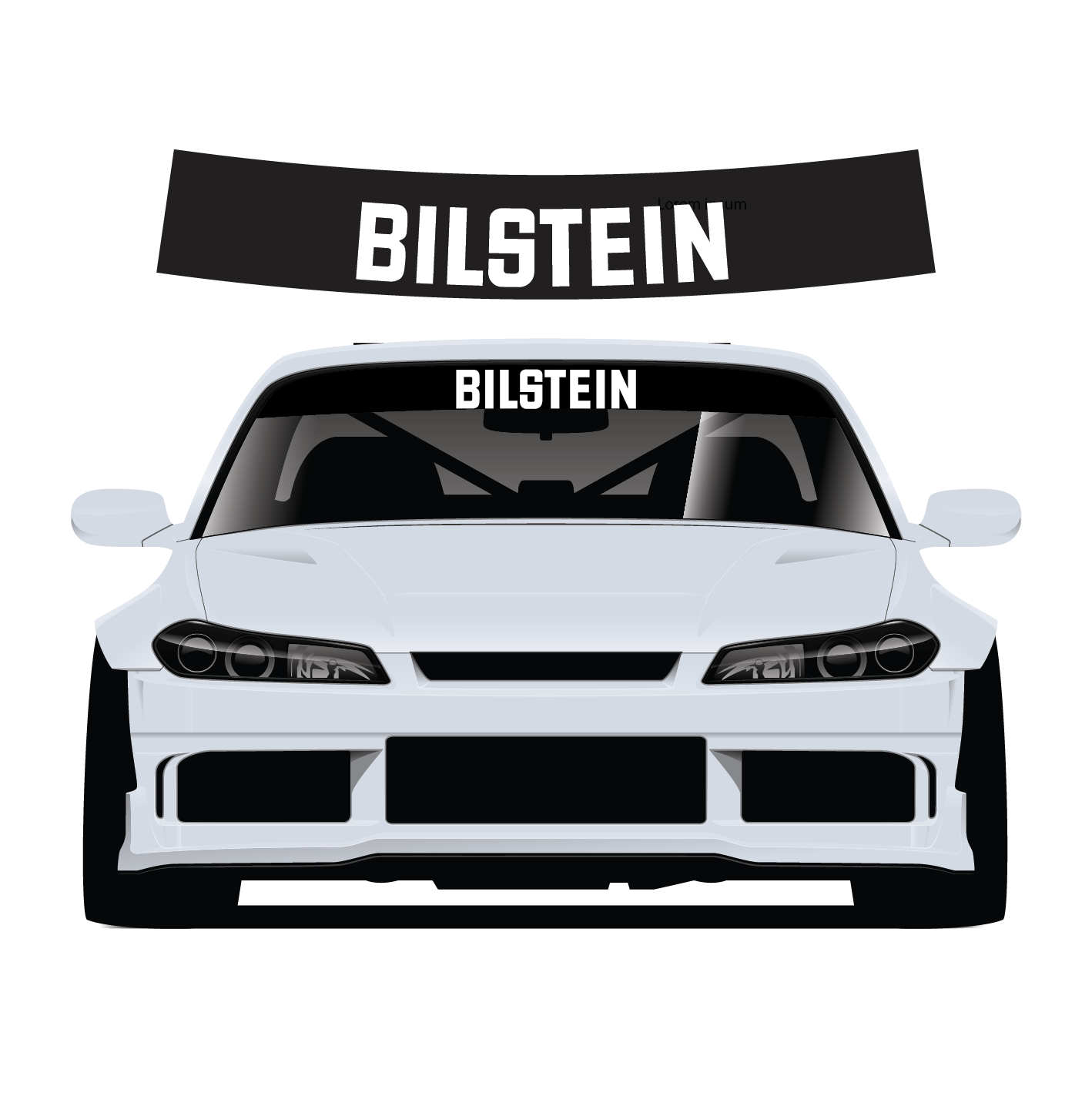 Bilstein Custom Vinyl Sunstrip - Universal Fit 140cm/150cm/160cm
