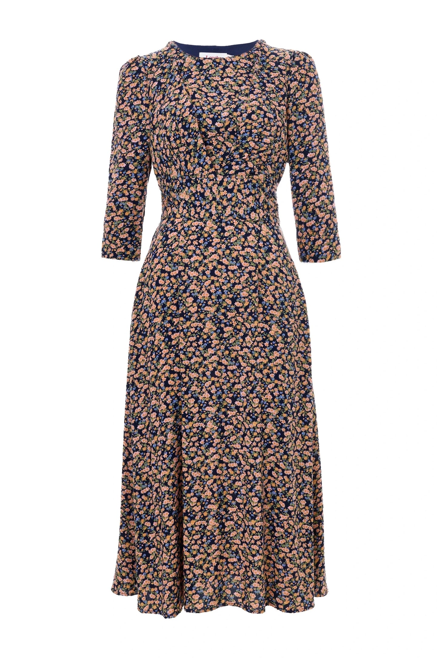 Birte Spring Ditsy Print Midi Dress - Bascora
