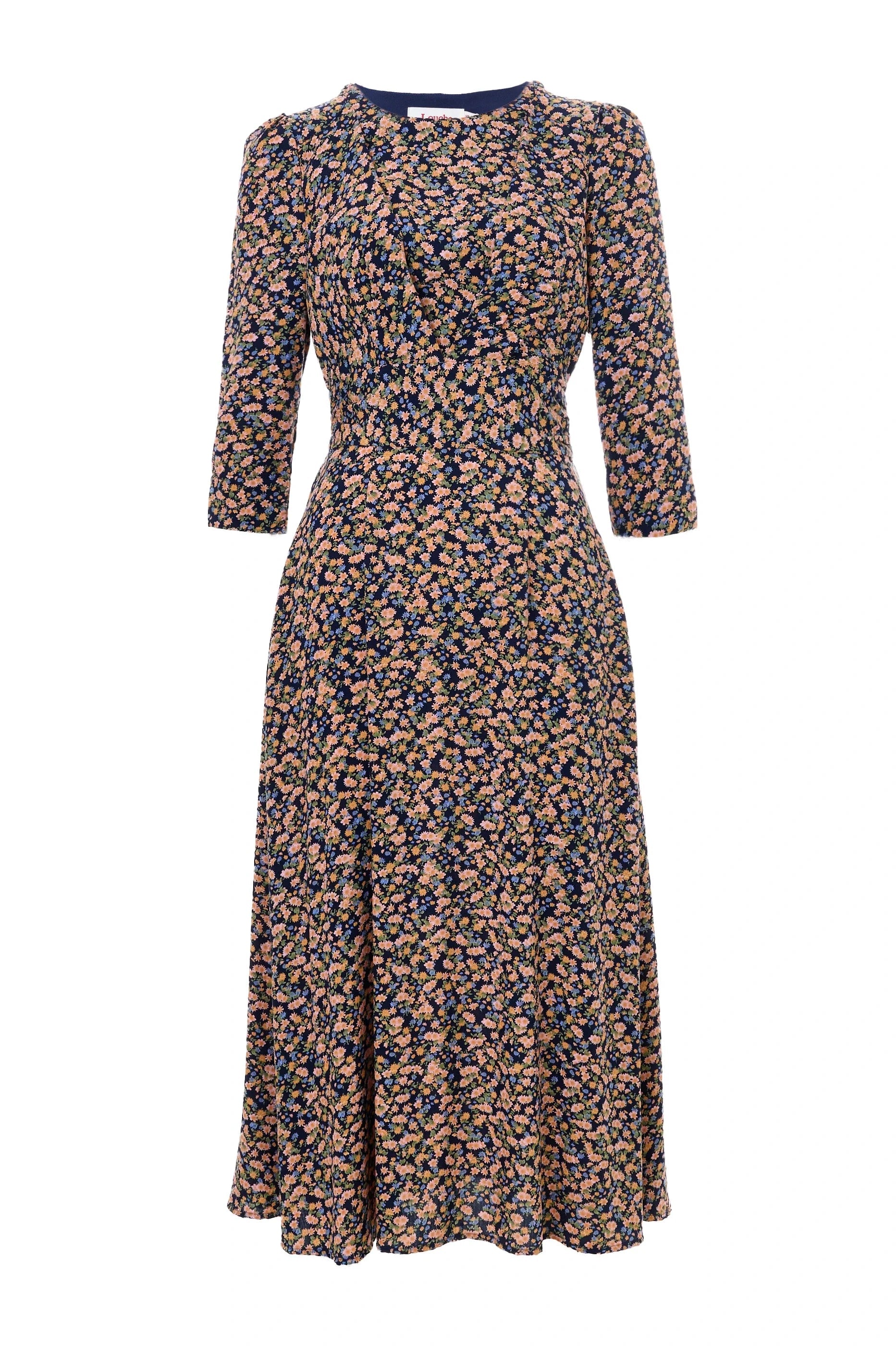 Birte Spring Ditsy Print Midi Dress - Bascora