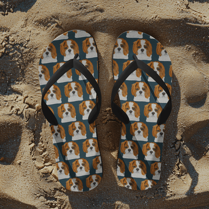 Bon Dog Pawse & Strut Flip Flops – Dog Lover Summer Sandals on sand