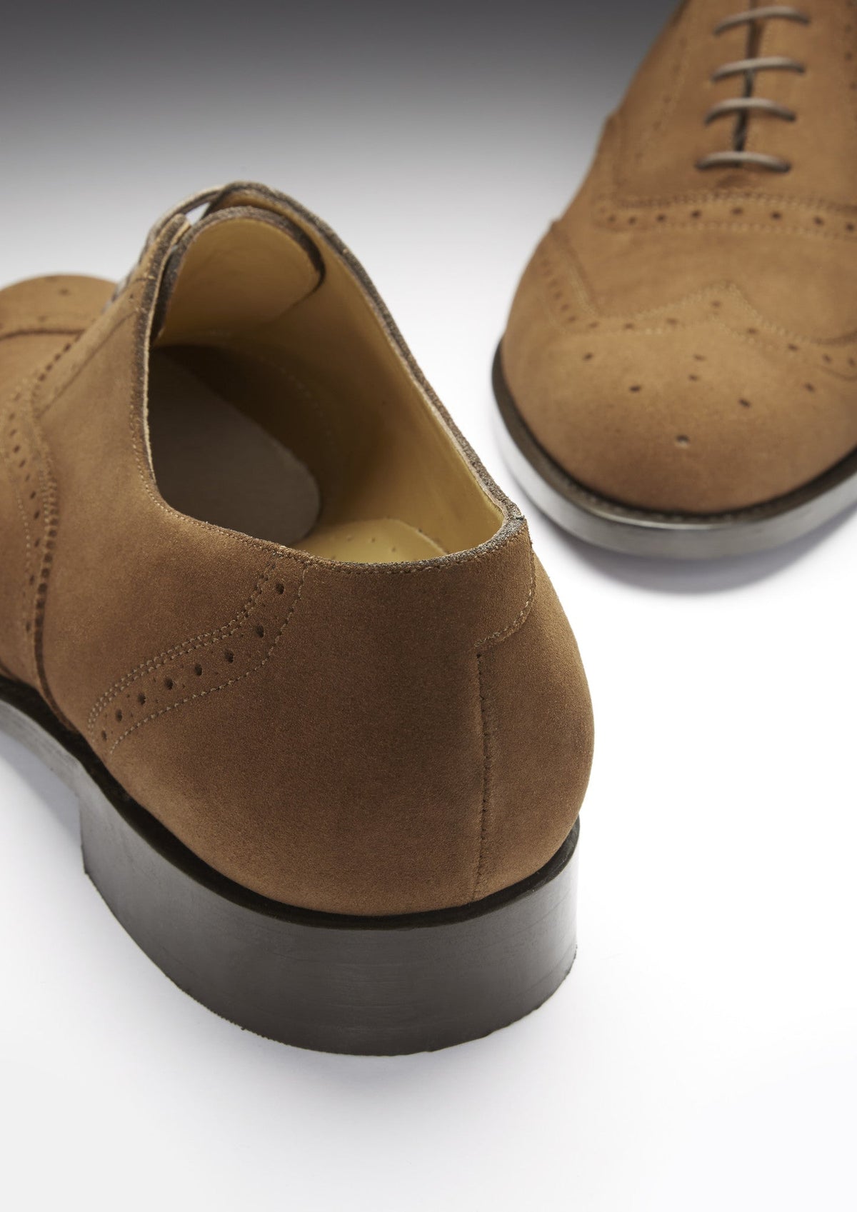 Hugs & Co. Brown Suede Brogues with Goodyear Welted Leather Sole for Men