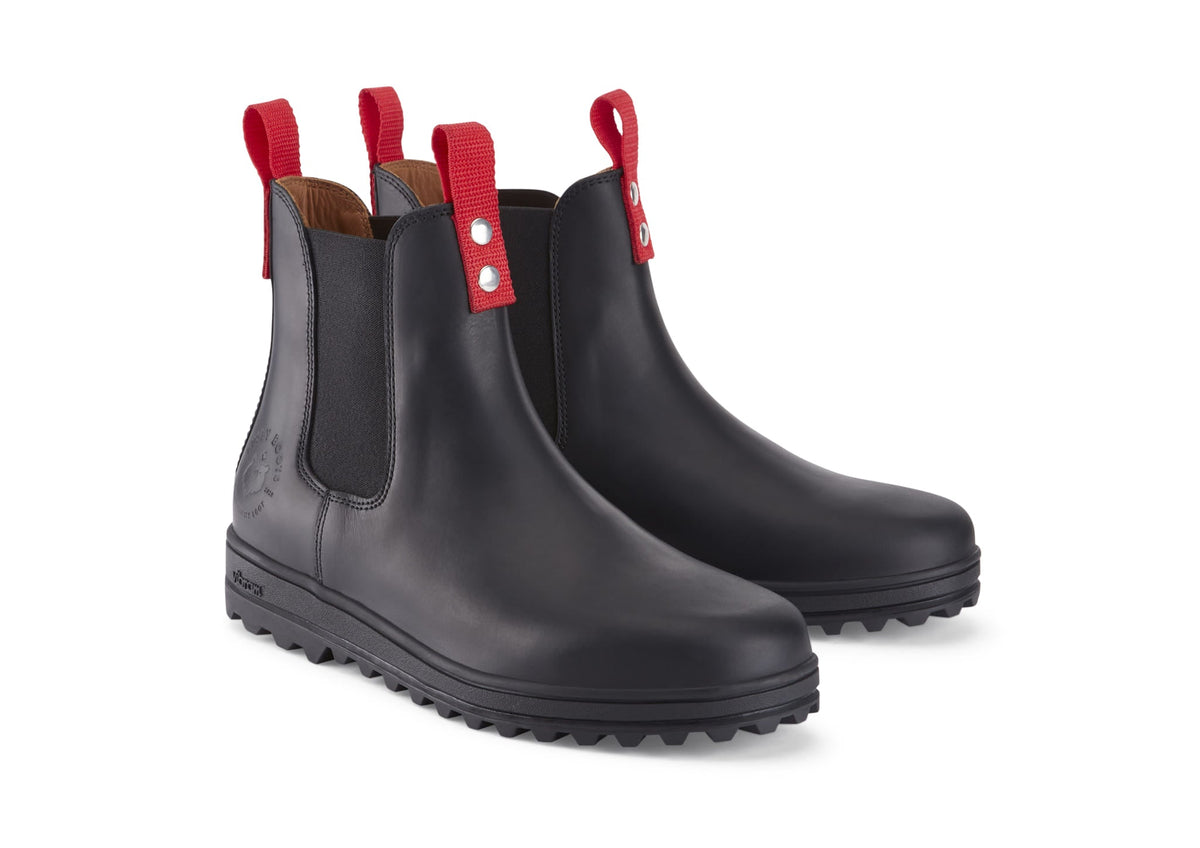Busby Men's Black Leather Winter Chelsea Boots