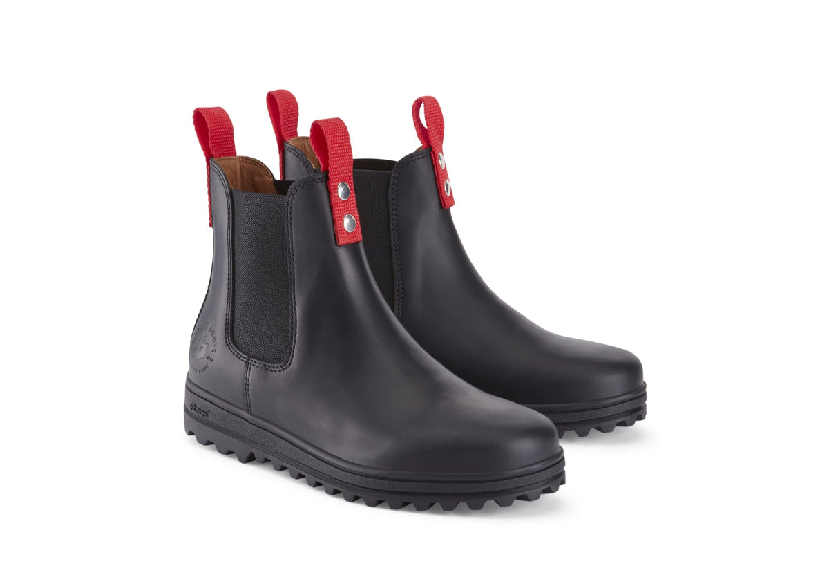 Busby Women's Black Leather Winter Chelsea Boots