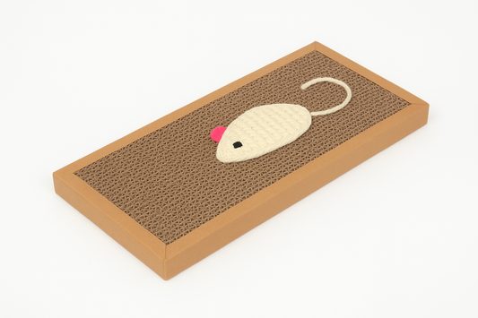 Cardboard Cat Scratching Board with Mouse Toy - New Main Image