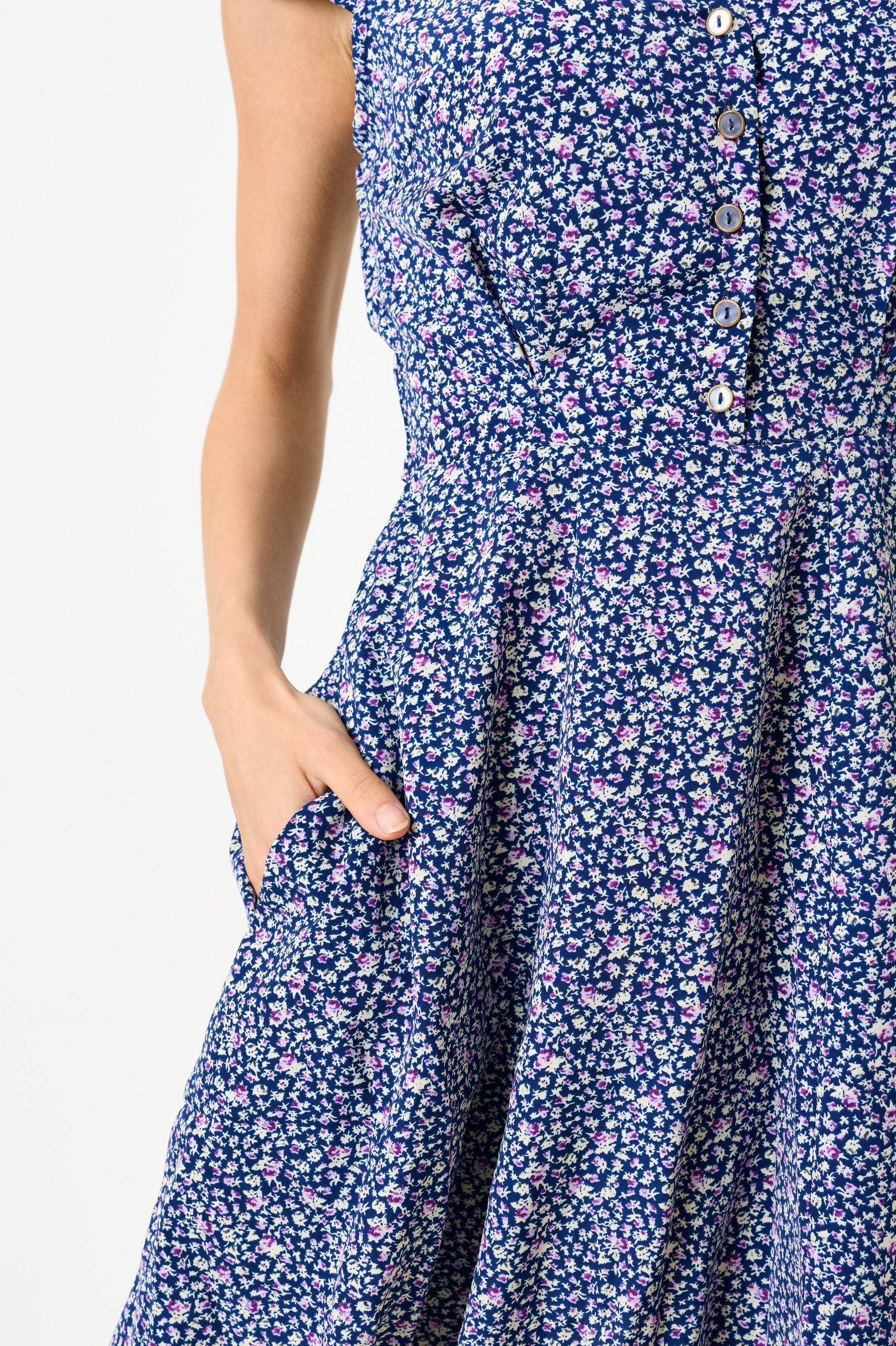 Cathleen Mini Tea Dress Ditsy Floral - Bascora