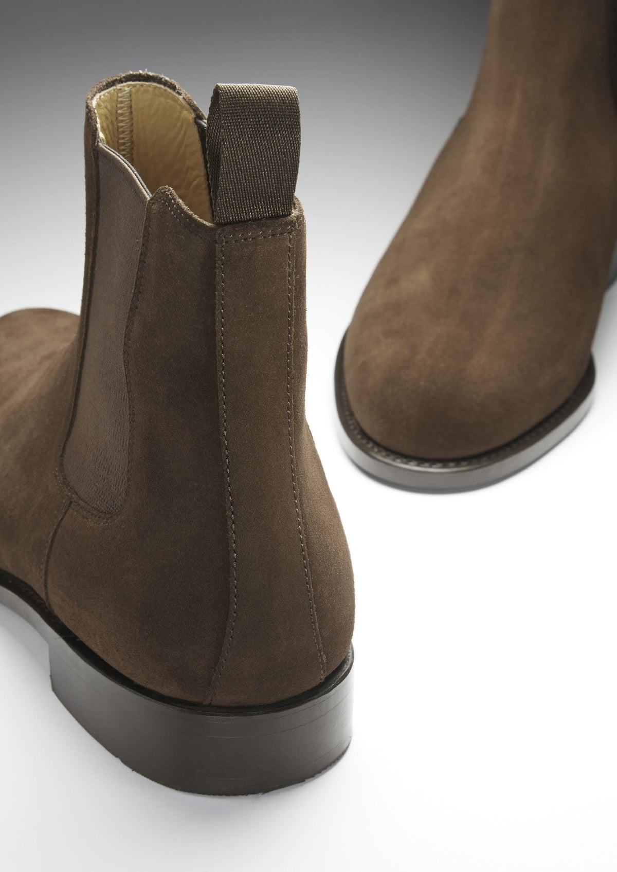 Hugs & Co. Brown Suede Chelsea Boots with Goodyear Welted Leather Sole for Men