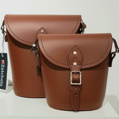 Handmade Leather Barrel Bag – Chestnut