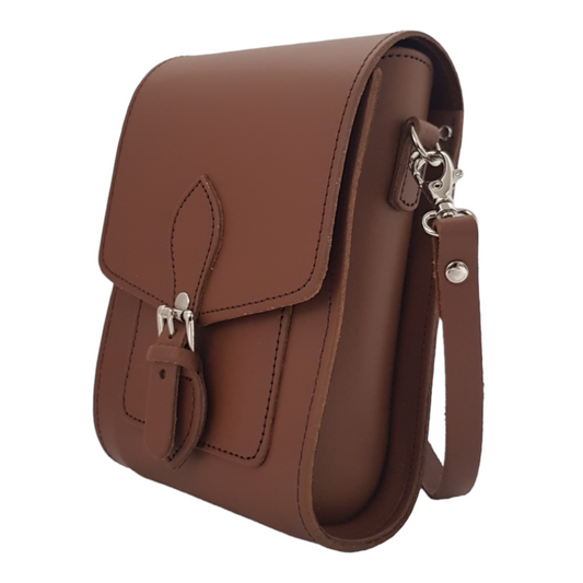Handmade Leather Festival Phone Bag - Chestnut