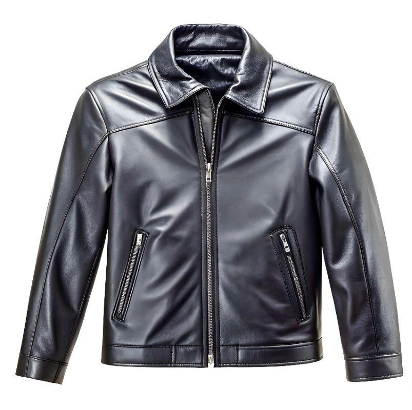 Classic Black Leather Jacket For Men - Bascora