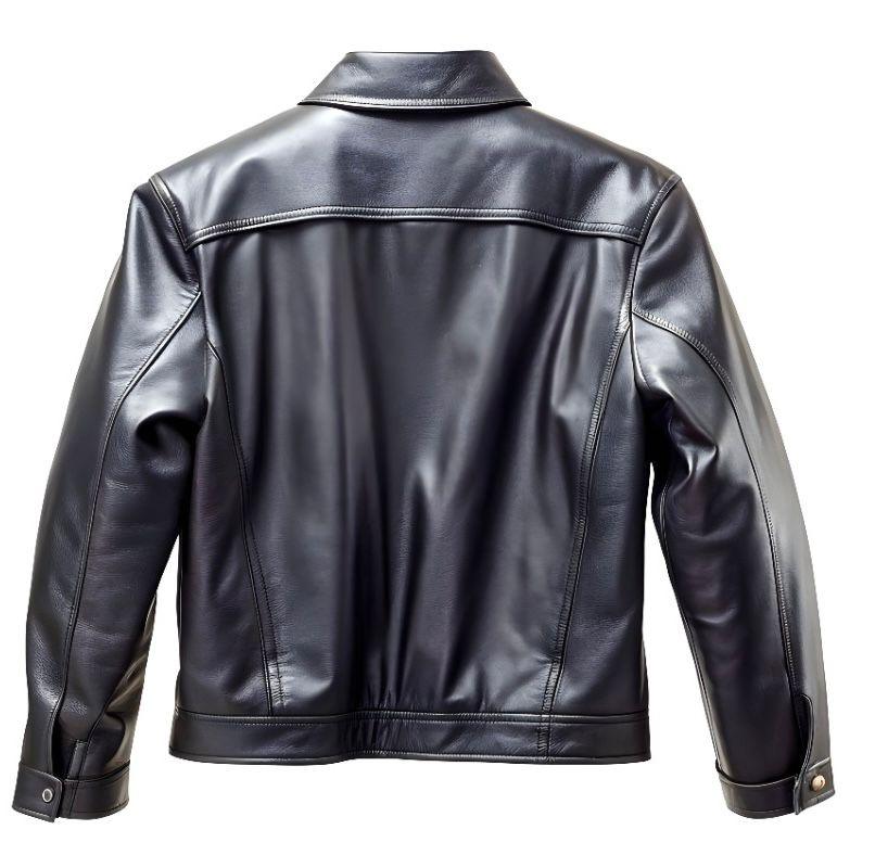 Classic Black Leather Jacket For Men - Bascora