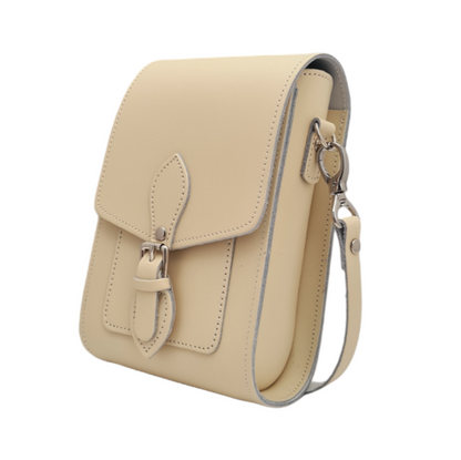 Handmade Leather Festival Phone Bag – Cream