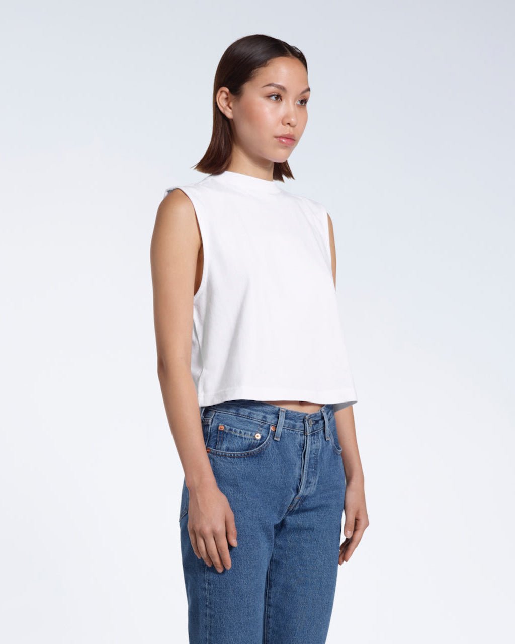 Crew Neck Organic Tank Top - Bascora