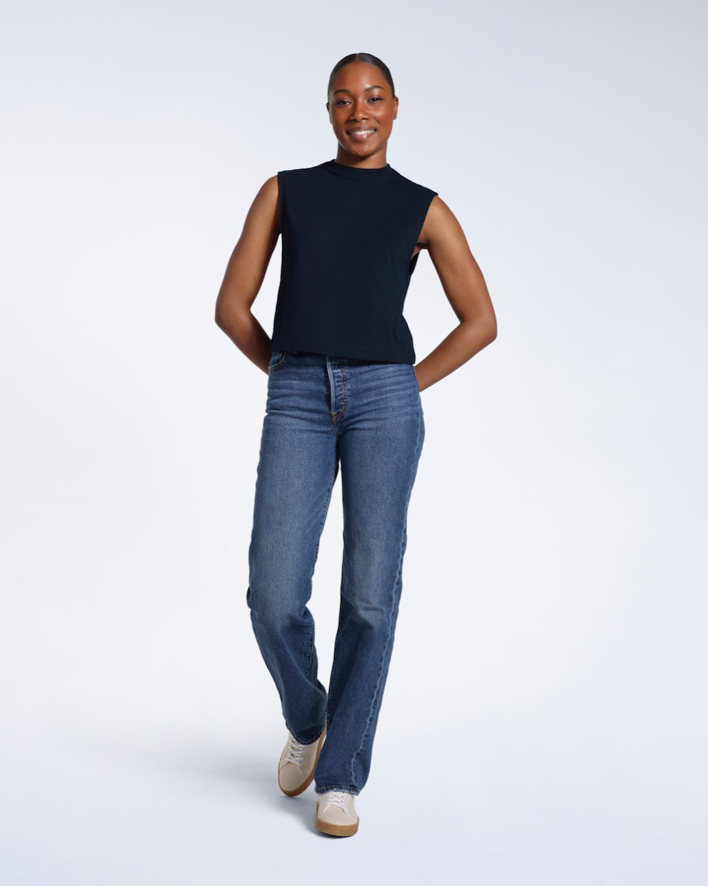 Crew Neck Organic Tank Top - Bascora
