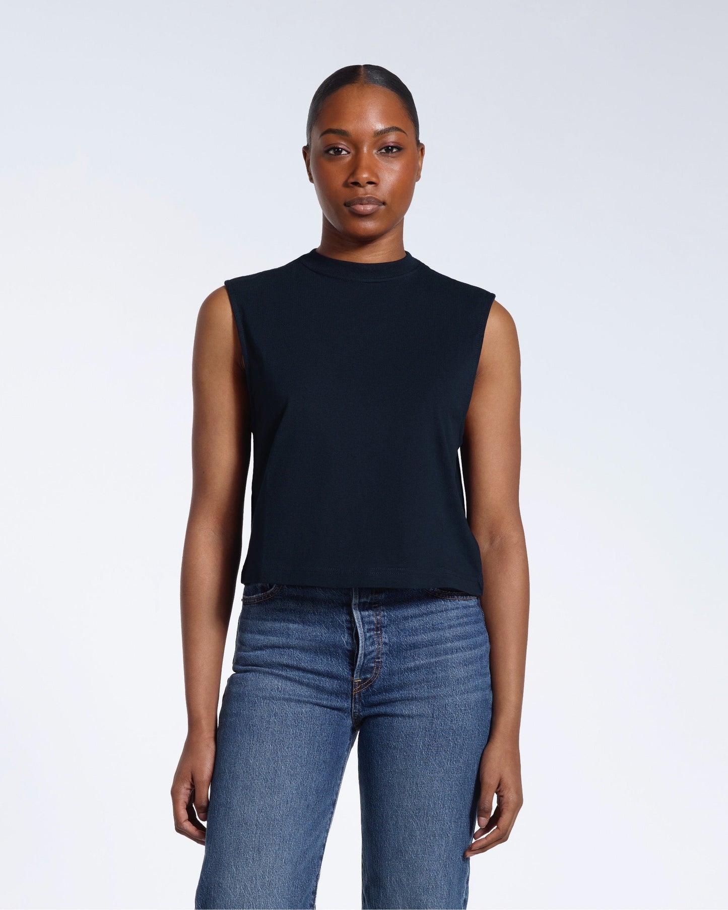 Crew Neck Organic Tank Top - Bascora