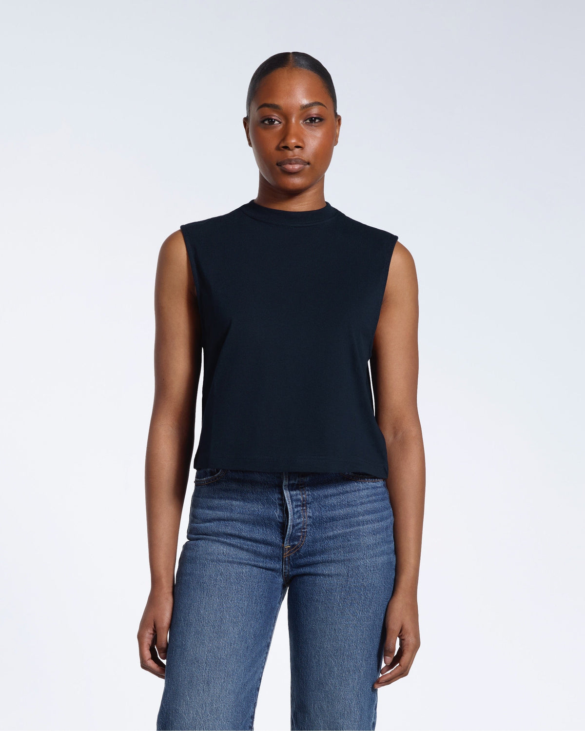 Crew Neck Organic Tank Top - Bascora