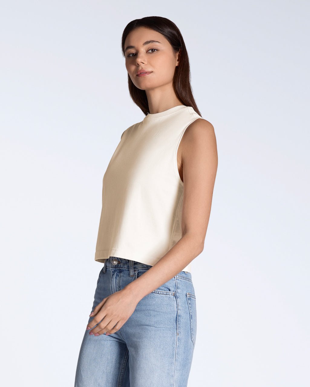 Crew Neck Organic Tank Top - Bascora