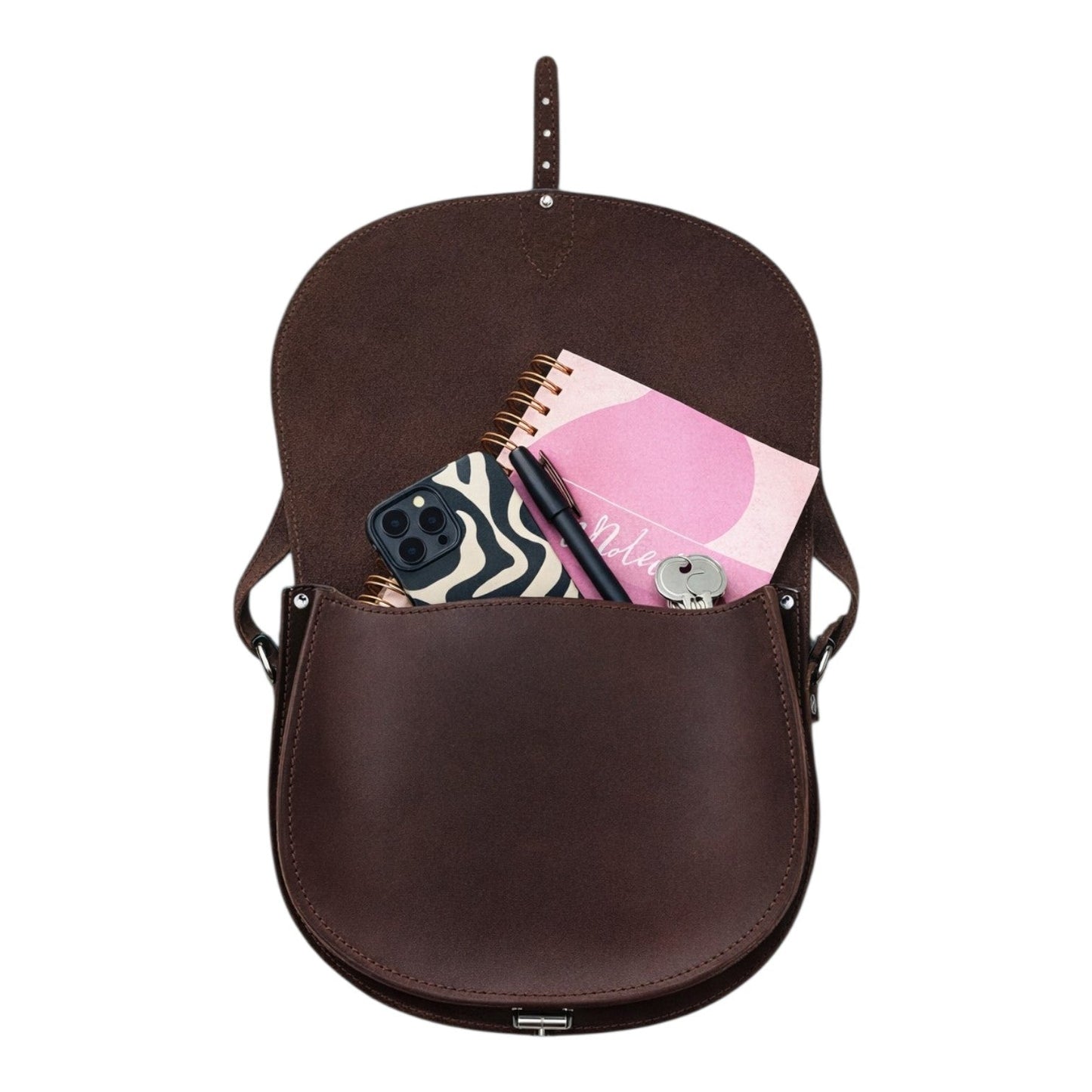 Handmade Leather Saddle Bag – Dark Brown