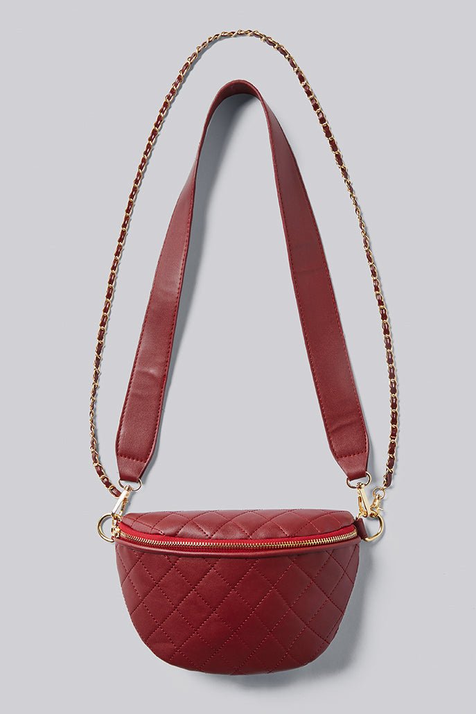 Dekar Cross Body Quilted Bum Bag - Red - Bascora