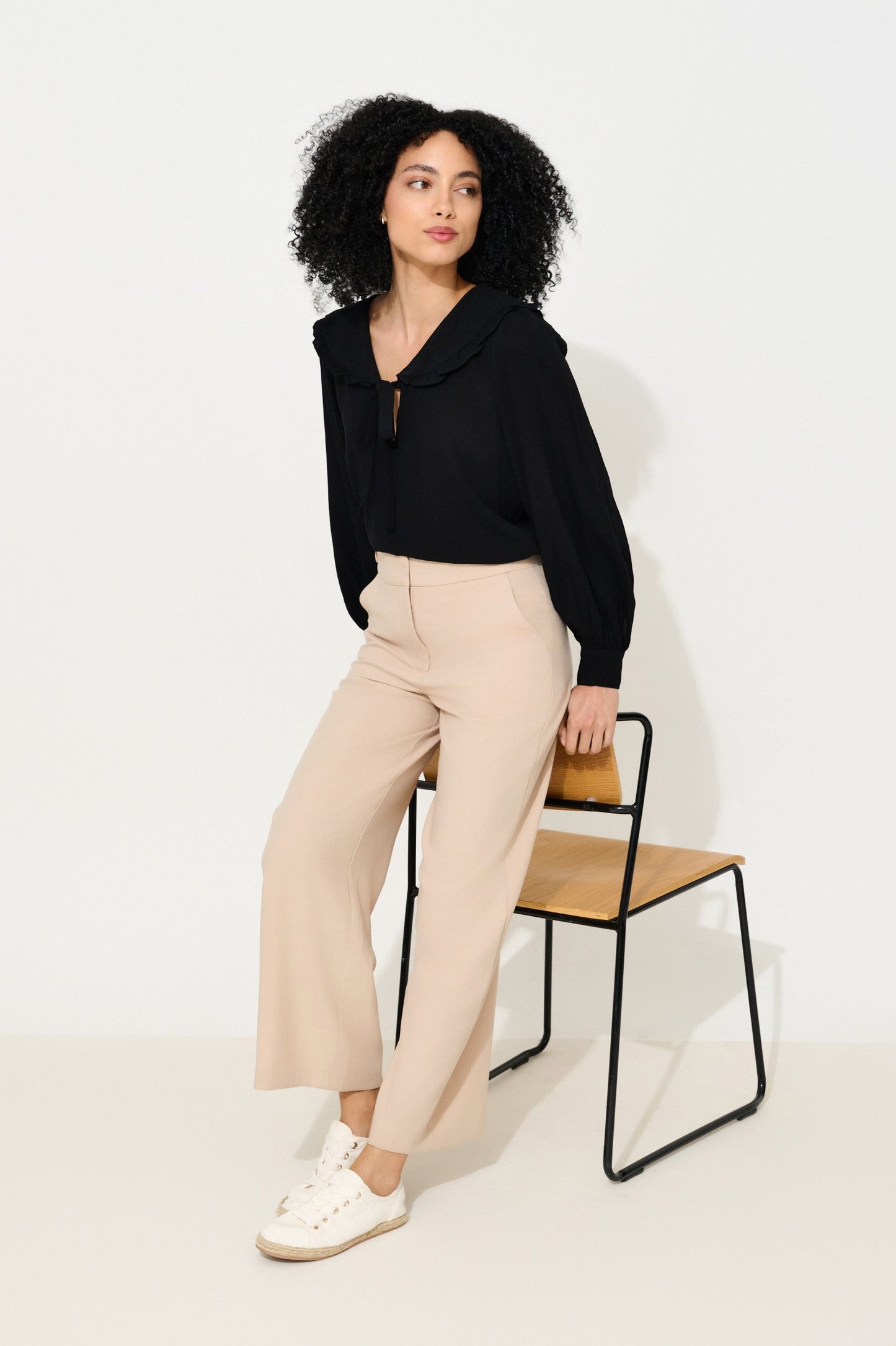 Elina Wide Leg Cropped Trousers - Bascora