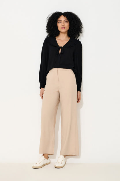 Elina Wide Leg Cropped Trousers - Bascora