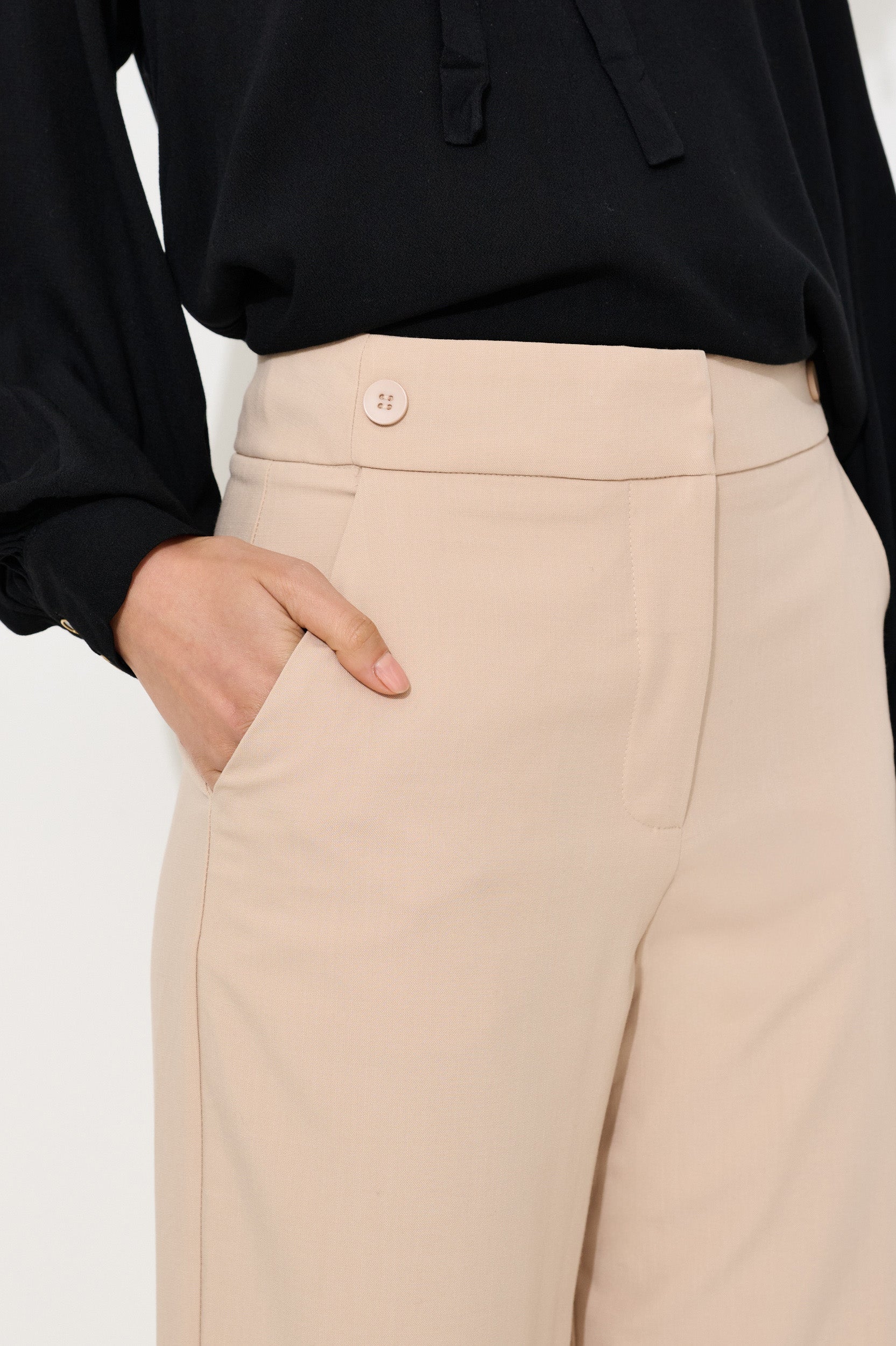 Elina Wide Leg Cropped Trousers - Bascora